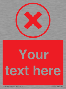 Custom red background, red cross in circle sign